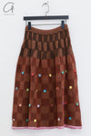 YANYAN KNITS 24 Autumn and Winter Lambswool Knitted Plaid Skirt YYK-YYW24-1321-HONG Red